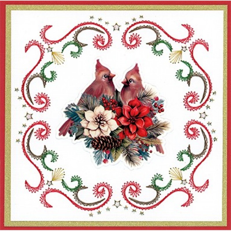 3D Pushout Sheet - Yvonne Ceations - Floral Christmas- Floral Poinsettia
