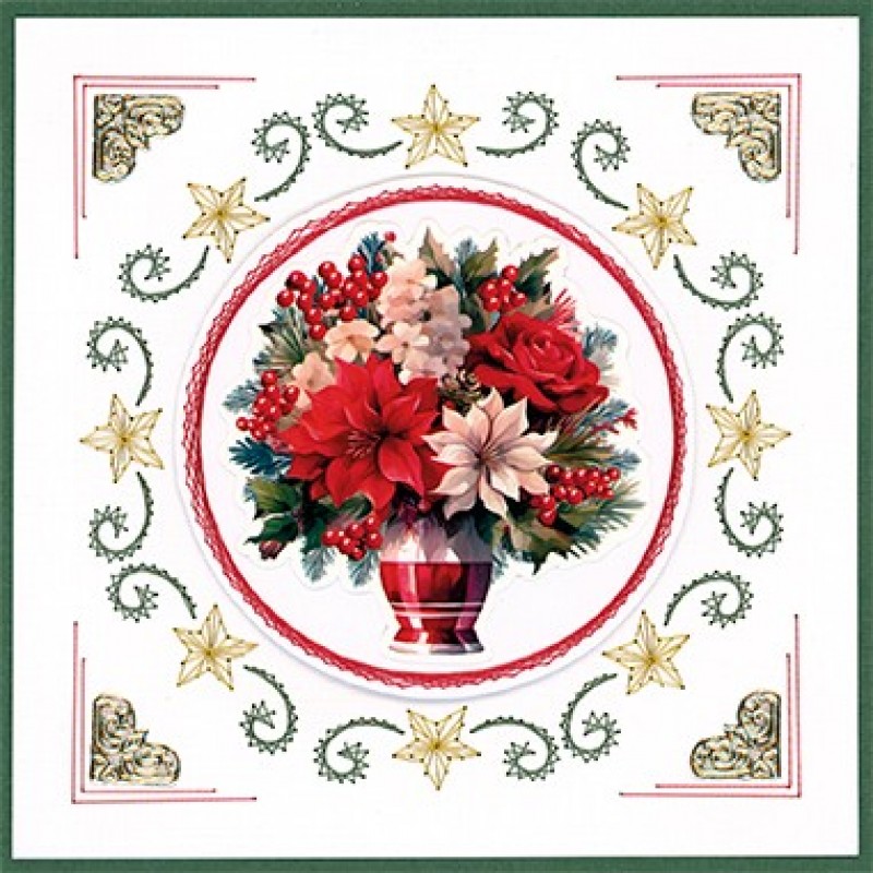 3D Pushout Sheet - Yvonne Ceations - Floral Christmas- Floral Vase