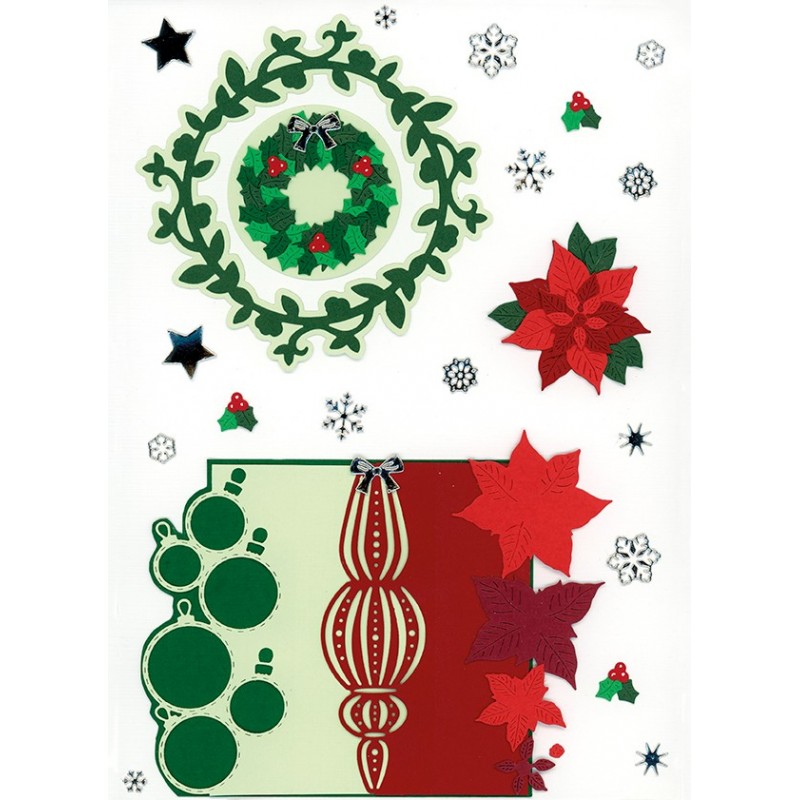 Dies - Yvonne Ceations - Floral Christmas- Bauble Borders
