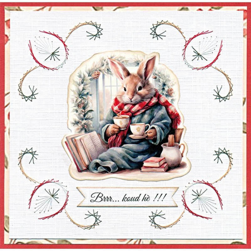 3D Cutting Sheet - Berries Beauties - Winter Bunnies - Cosy Bunnies