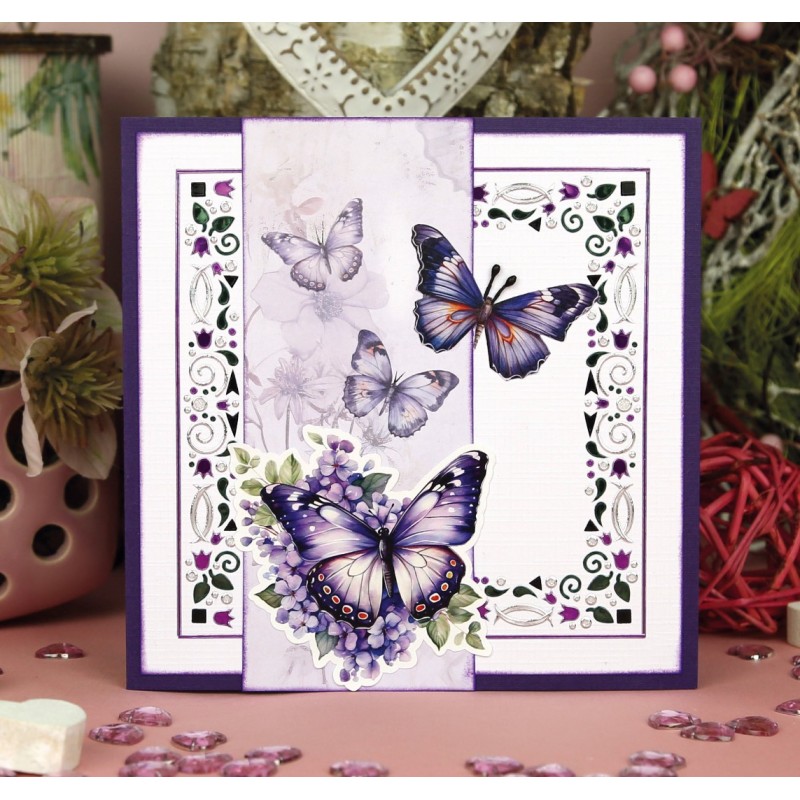 3D Push out Sheet - Berries Beauties - Flutter Flair - Pink Flutters
