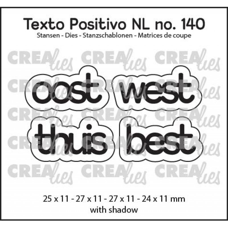 Crealies Die – Text Oost West Thuis Best Home Sweet Home