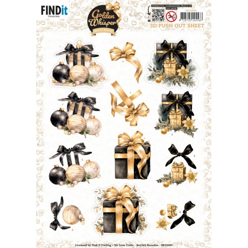 3D Pushout Sheet - Berries Beauties - Golden Whisper - Presents
