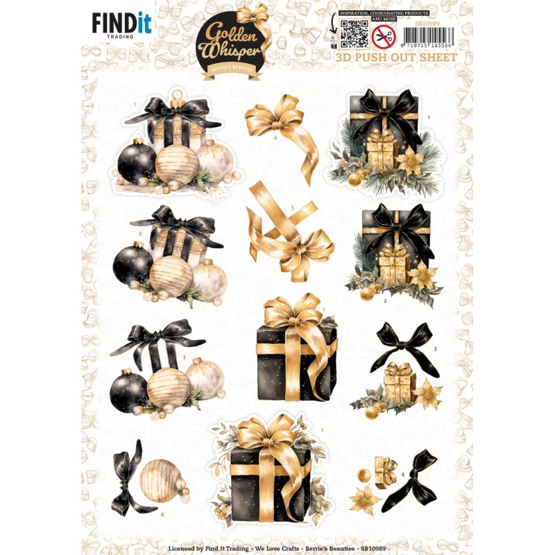 3D Pushout Sheet - Berries Beauties - Golden Whisper - Presents