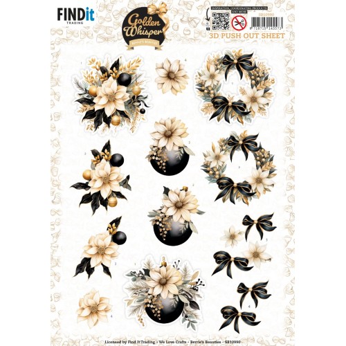 3D Pushout Sheet - Berries Beauties - Golden Whisper - Flowers