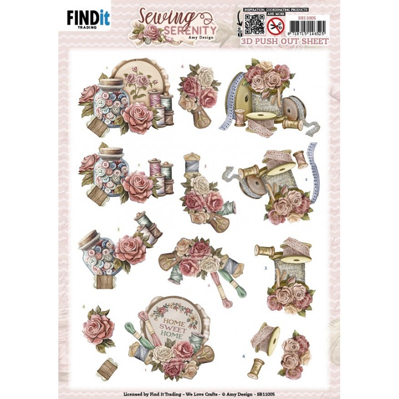 3D Push out Sheet - Amy Design - Sewing Serenity - Stitching