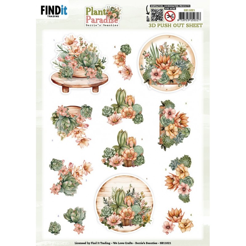 3D Push out Sheet - Berries Beauties - Plant Paradise - Blooming Oasis