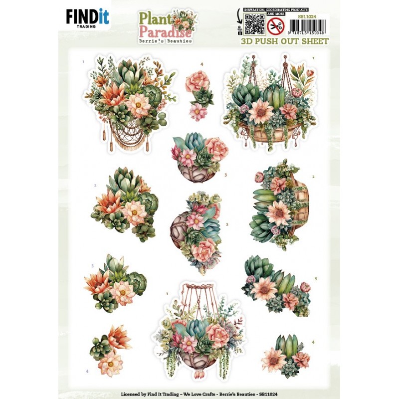 3D Push out Sheet - Berries Beauties - Plant Paradise - Hanging Baskets