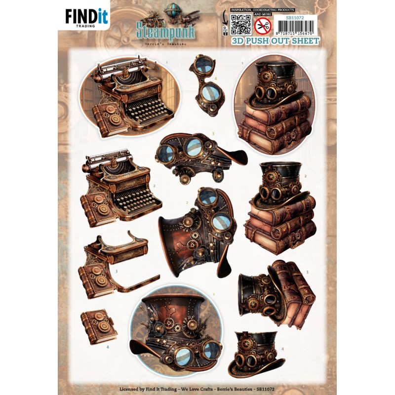3D Pushout Sheet - Berries Beauties - Steampunk - Objects