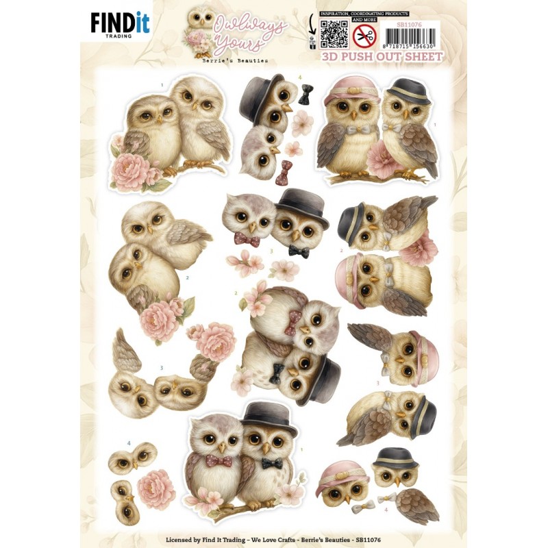 3D Pushout Sheet - Berries Beauties - Owlways Yours - Devotion 3D Pushout Sheet - Berries Beauties - Owlways Yours - Devotion