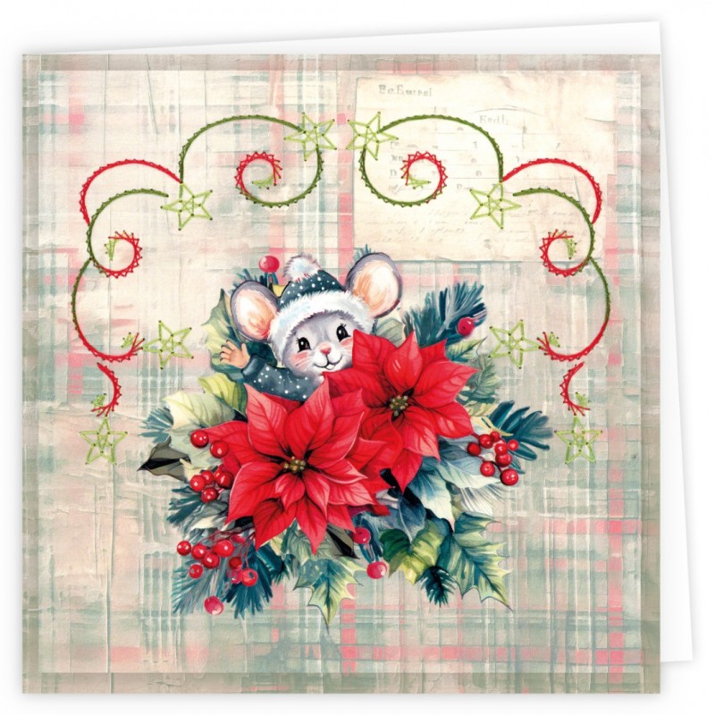 Stitch and Do Cards 18 - Yvonne Creations - Floral Christmas