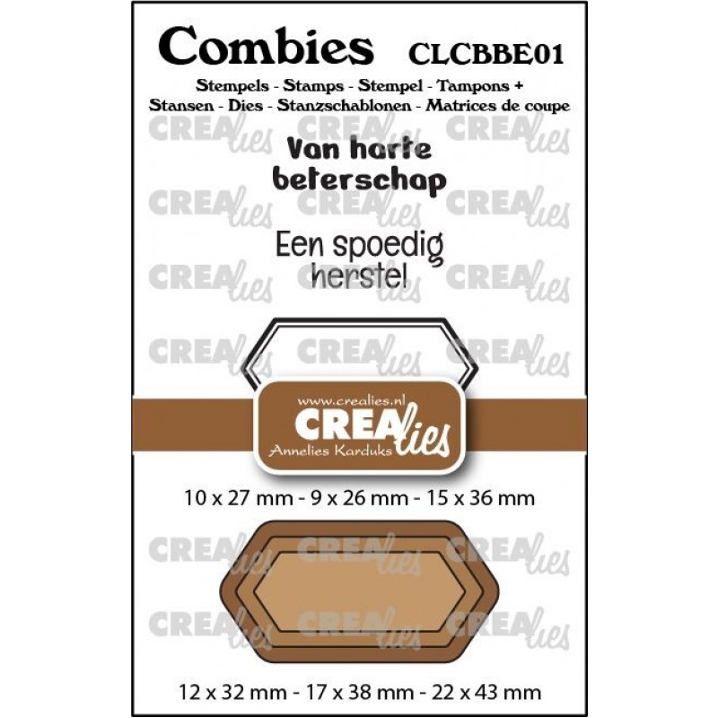 Combies Stempelsset Beterschap 01: 2 teksten + 1 tag/label Combies Stempelsset Beterschap 01: 2 teksten + 1 tag/label