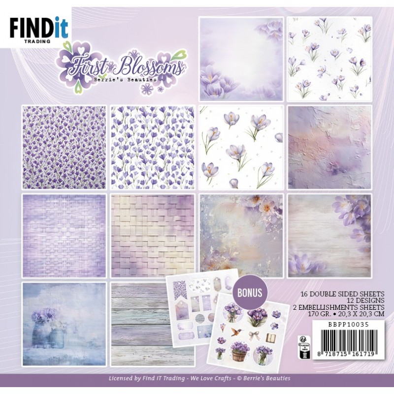 Paperpack - Berries Beauties - First Blossoms 20 x 20 cm Paperpack - Berries Beauties - First Blossoms 20 x 20 cm