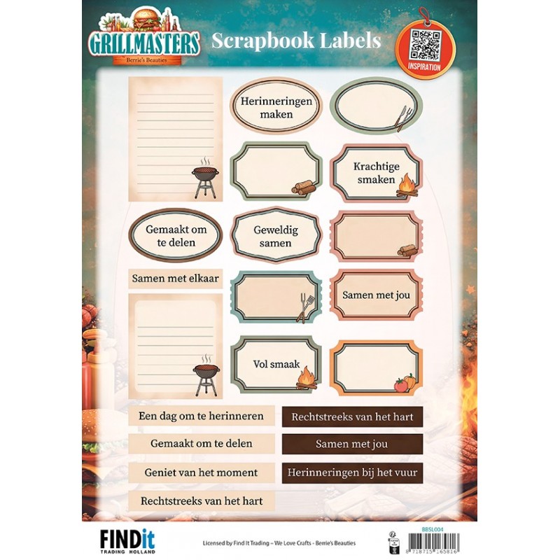 Berrie's Beauties Scrapbook Labels - Grillmasters - NL Berrie's Beauties Scrapbook Labels - Grillmasters - NL