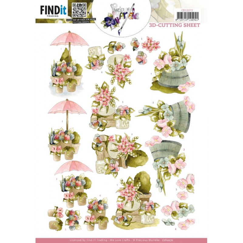 3D Cutting Sheet - Precious Marieke - Flowers in pot 3D Cutting Sheet - Precious Marieke - Flowers in pot