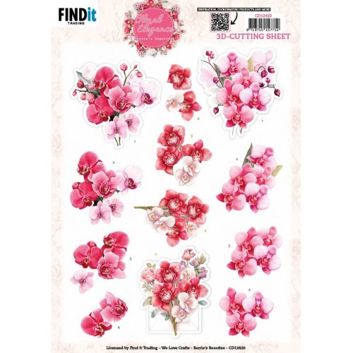 3D Cutting Sheet - Berries Beauties - Floral Elegance - Orchid Grace