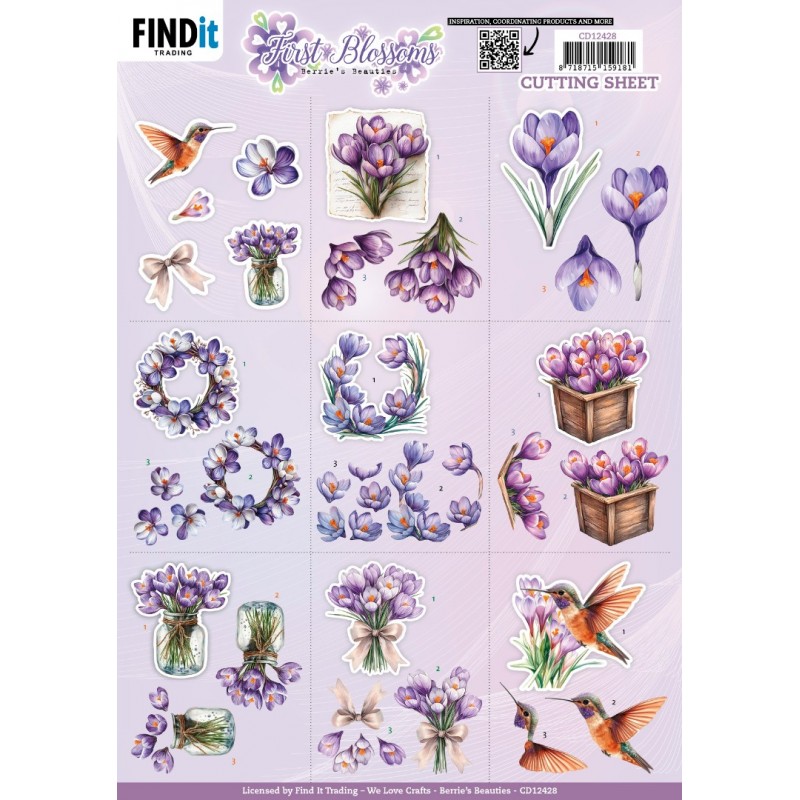 3D Cutting Sheet - Berries Beauties - First Blossoms - Mini 3D Cutting Sheet - Berries Beauties - First Blossoms - Mini
