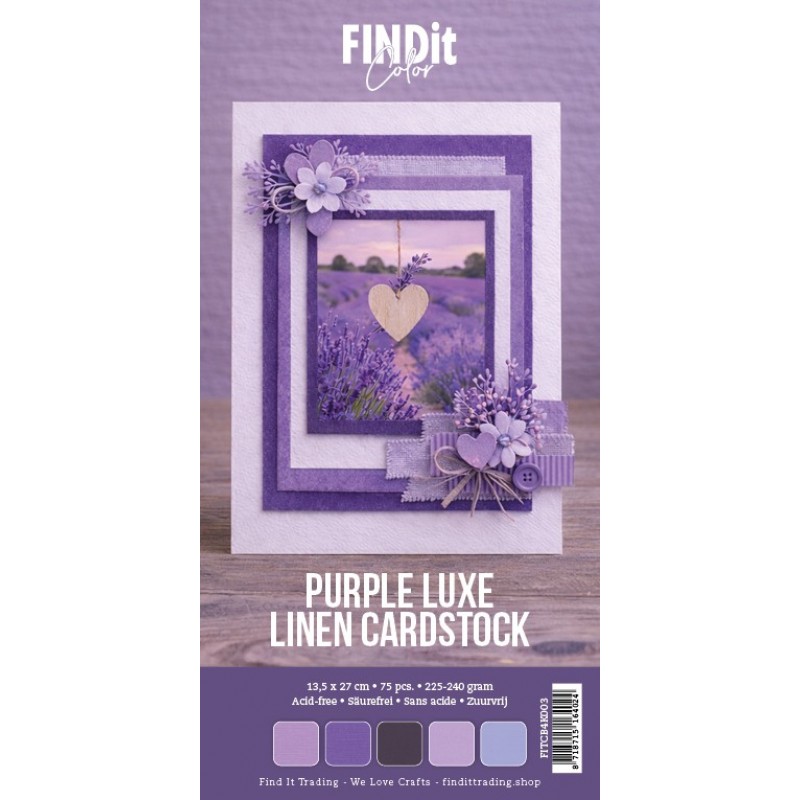 Find It Color - Linen Cardstock Pack 4K - Purple Luxe Pack