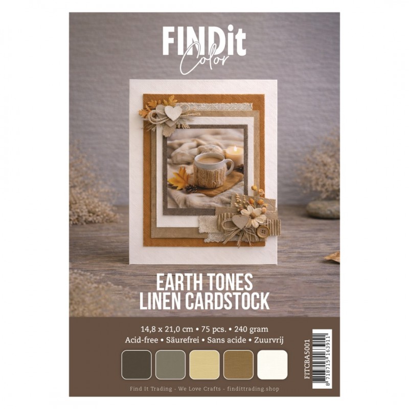 Find It Color - Linen Cardstock Pack A5 - Earth Tones