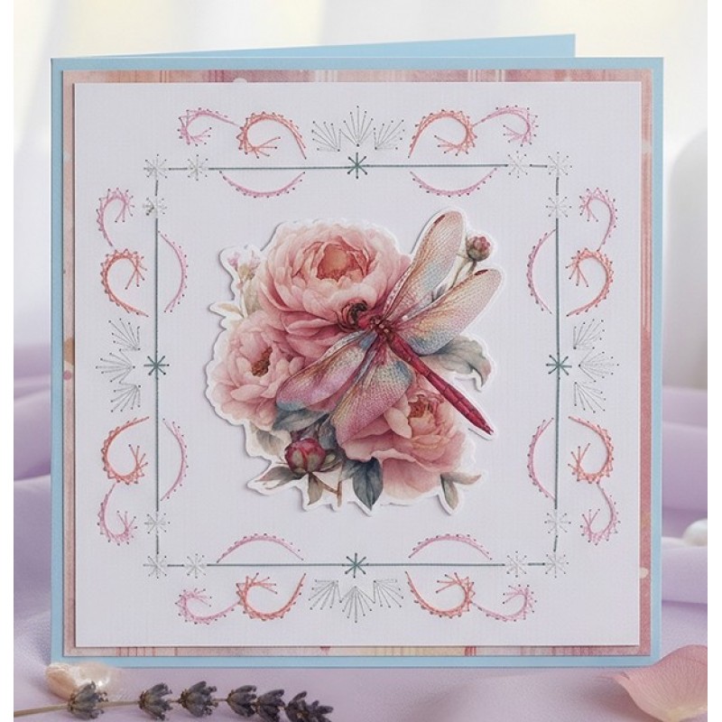 3D Pushout Sheet - Berries Beauties - Dragonflies - Pink
