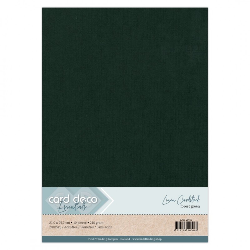 Linen Cardstock - A4 - Forest Green Linen Cardstock - A4 - Forest Green
