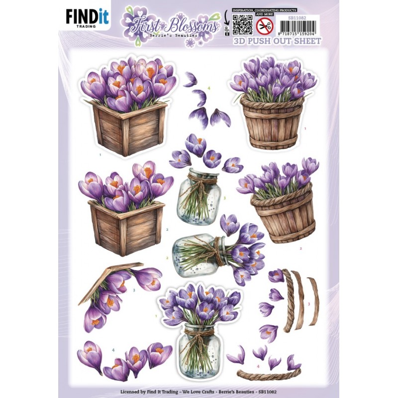 3D Pushout Sheet - Berries Beauties - First Blossoms - Crocus Charm 3D Pushout Sheet - Berries Beauties - First Blossoms - Crocus Charm