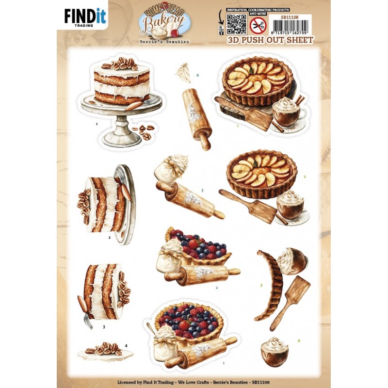 3D Pushout Sheet - Berries Beauties - Homestead Bakery - Pie Bliss