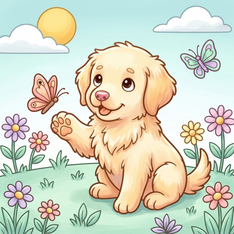 Findit Color - Cozy Colouring Cards Set - Buddy The Puppy - Outside Adventures